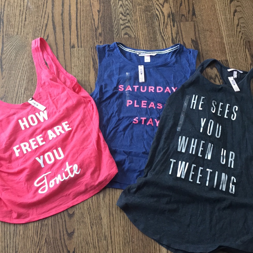 3 Victoria secret sleep tank tops